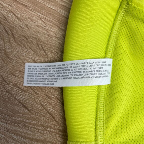 ALL IN MOTION BRA LIGHT SUPPORT EVERYDAY SOFT STRAPPY WOMEN'S LIME GREEN NWT - Picture 9 of 9